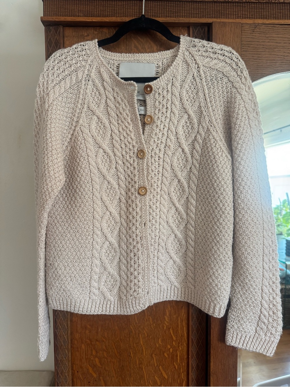 Farrell & Brown Hand Knit cottagecore Ivory Wool sweater